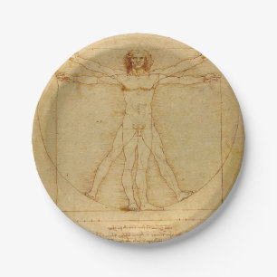 Vitruvian Man by Leonardo Da Vinci Paper Plate