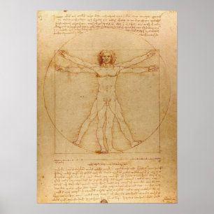 Vitruvian Man by Leonardo da Vinci Poster