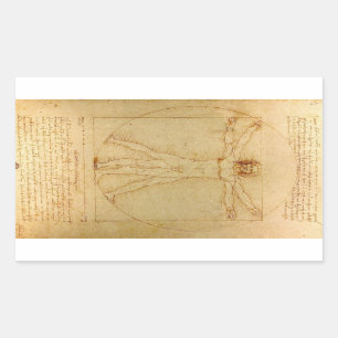 Vitruvian Man by Leonardo Da Vinci Rectangular Sticker