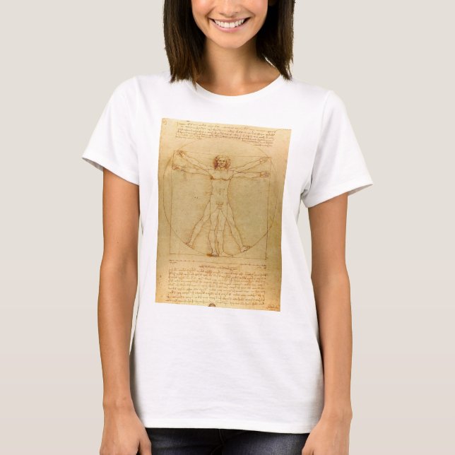 Vitruvian Man by Leonardo da Vinci T-Shirt (Front)