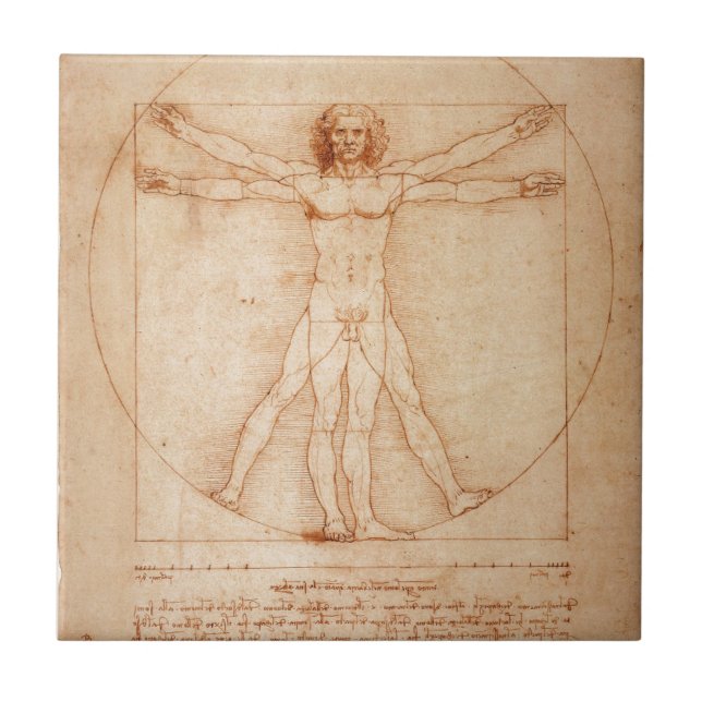 Vitruvian Man Ceramic Tile (Front)