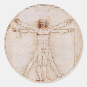 Vitruvian Man Classic Round Sticker