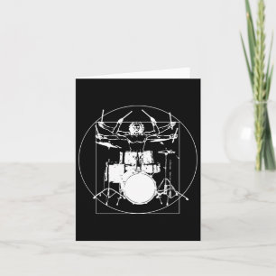 Vitruvian Man Drummer Sticker  Card