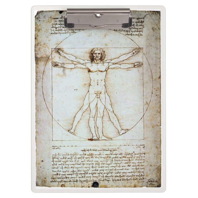 Vitruvian Man, Leonardo da Vinci, circa 1490. Clip Clipboard (Front)