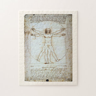 Vitruvian Man, Leonardo da Vinci, circa 1490. Jigsaw Puzzle