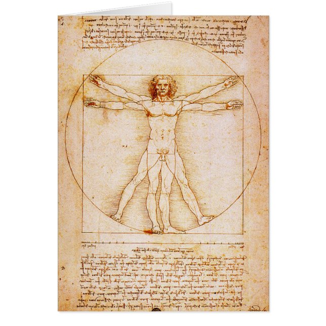 Vitruvian Man - Leonardo Da Vinci - Cutomisable. (Front)