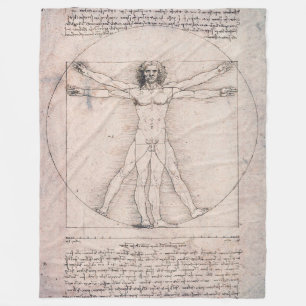 Vitruvian Man, Leonardo da Vinci Fleece Blanket
