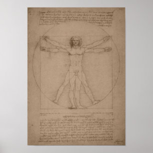 Vitruvian Man -- Leonardo da Vinci Poster