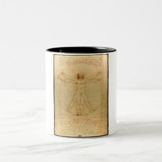 Vitruvian Man, Leonardo Da Vinci Two-Tone Coffee Mug