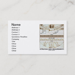 Vitruvian Man Measurements (da Vinci) Business Card