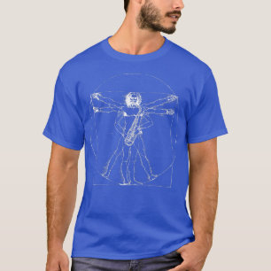 Vitruvian Man Saxophone Music Player Da Vinci Saxo T-Shirt