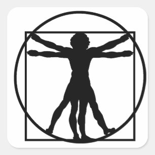 Vitruvian Man Square Sticker
