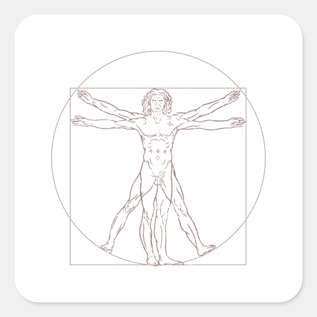 Vitruvian Man Square Sticker (Front)