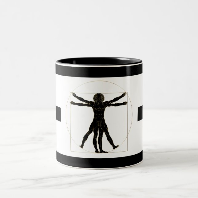 Vitruvian Man Two-Tone Coffee Mug (Center)