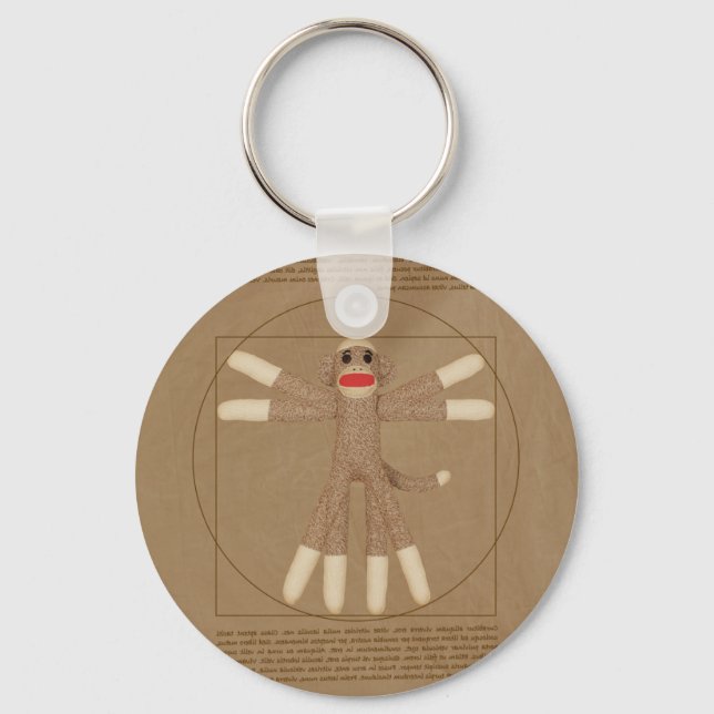 Vitruvian Monkey Keychain (Front)
