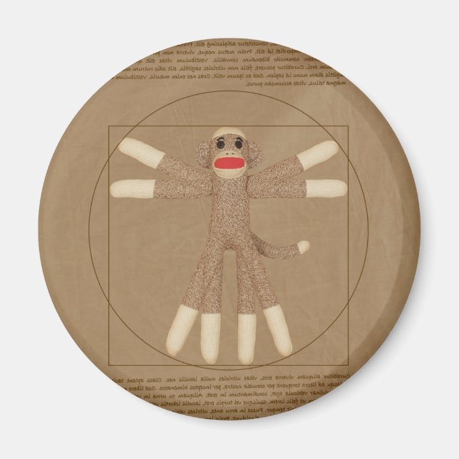 Vitruvian Monkey Magnet (Front)