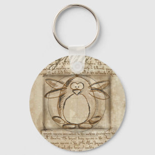 Vitruvian Penguin Key Ring