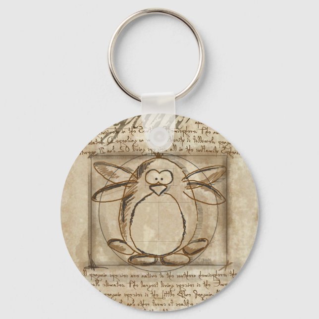 Vitruvian Penguin Key Ring (Front)
