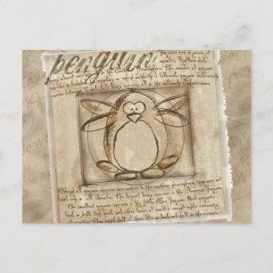Vitruvian Penguin Postcard