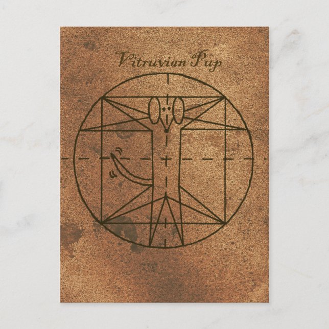 Vitruvian Pup Postcard (Front)