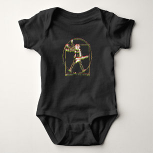 Vitruvian Rocker Guitar Art Design Baby Bodysuit