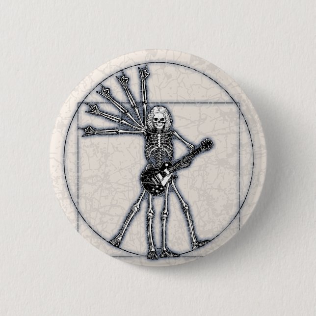 Vitruvian Skeleton 6 Cm Round Badge (Front)