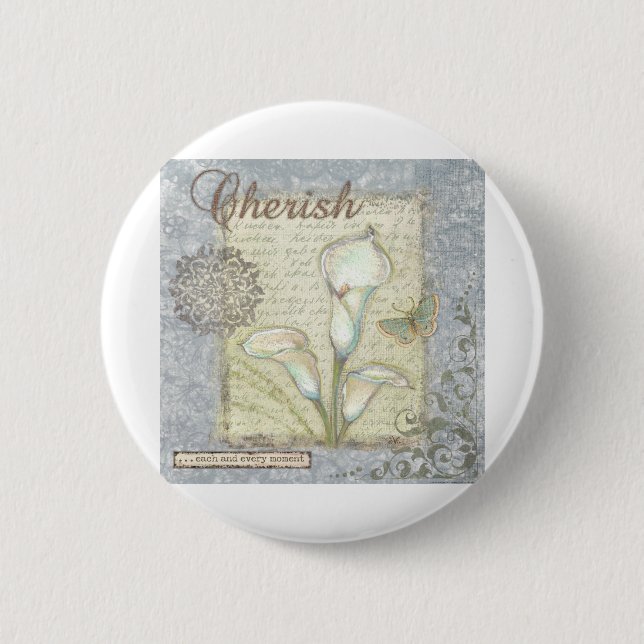 VIV21 Word 2 Cherish.tif 6 Cm Round Badge (Front)