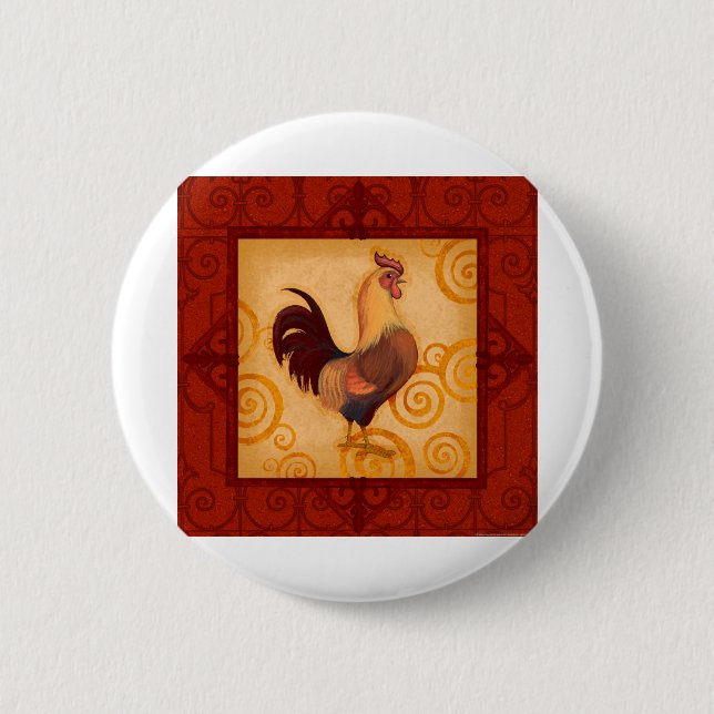 VIV53 Rooster 1.tif 6 Cm Round Badge (Front)