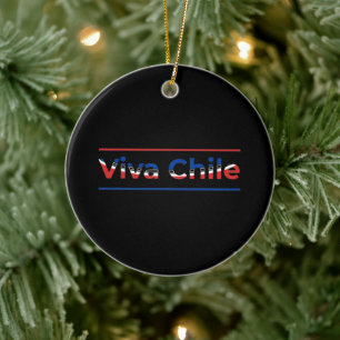Viva Chile - Proud Chilean Flag Art Ceramic Ornament