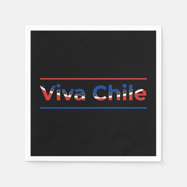 Viva Chile - Proud Chilean Flag Art Napkin (Front)