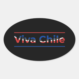 Viva Chile - Proud Chilean Flag Art Oval Sticker