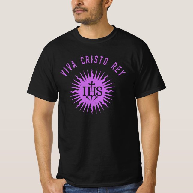 Viva Cristo Rey Catholic Cristeros Gift T-Shirt (Front)