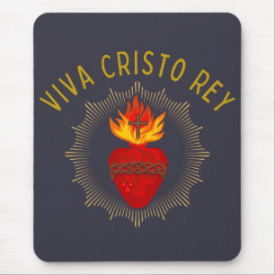 Viva Cristo Rey Catholic Cristeros Sacred Heart Mouse Pad