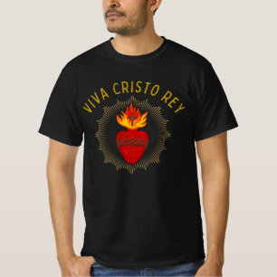 Viva Cristo Rey Catholic Cristeros Sacred Heart T-Shirt