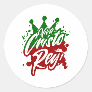 Viva Cristo Rey Cristeros War Mexican Catholic Spa Classic Round Sticker