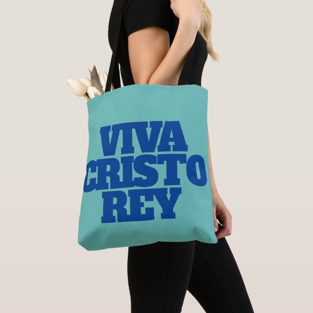 Viva Cristo Rey Graphic Tote Bag (Close Up)