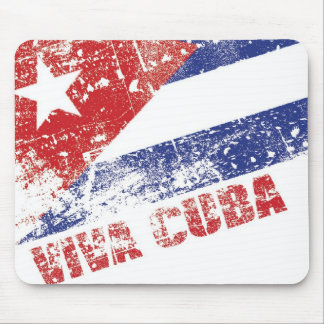 Viva Cuba Flag Distressed Mouse Pad