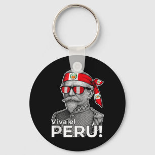 Viva El Peru Bolognesi Peru Patriotic Tribute Men Key Ring