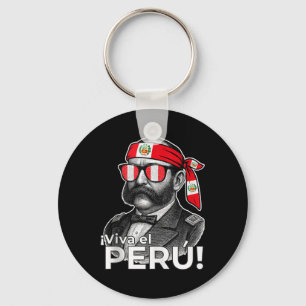 Viva El Peru Miguel Grau Peru Patriotic Tribute Me Key Ring