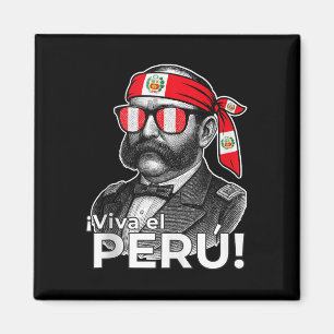 Viva El Peru Miguel Grau Peru Patriotic Tribute Me Magnet
