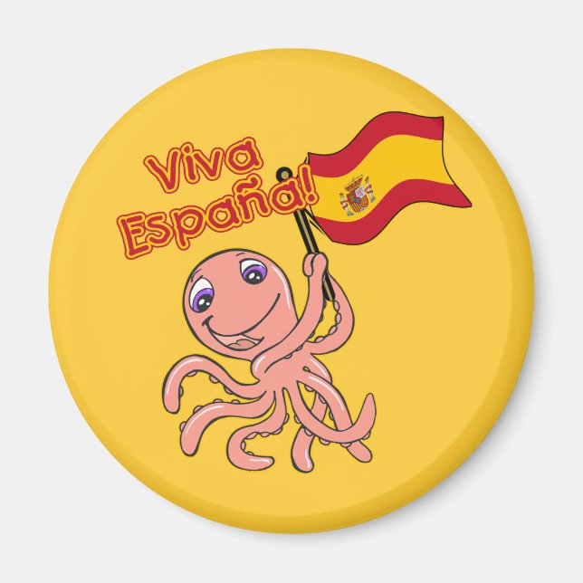 Viva Espana with Octopus Soccer Tshirt Magnet (Front)