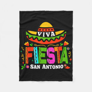 Viva Fiesta San Antonio Cinco De Mayo Sombrero Wom Fleece Blanket