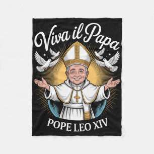 Viva Il Papa Pope Leo Xiv 1 Fleece Blanket