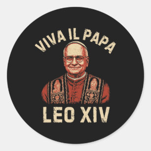 Viva Il Papa Pope Leo Xiv Classic Round Sticker