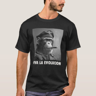 Viva La Evolucion Revolution Monkey Nerd T-Shirt