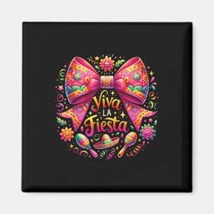 Viva La Fiesta Coquette Bow Cinco De Mayo Mexican Magnet