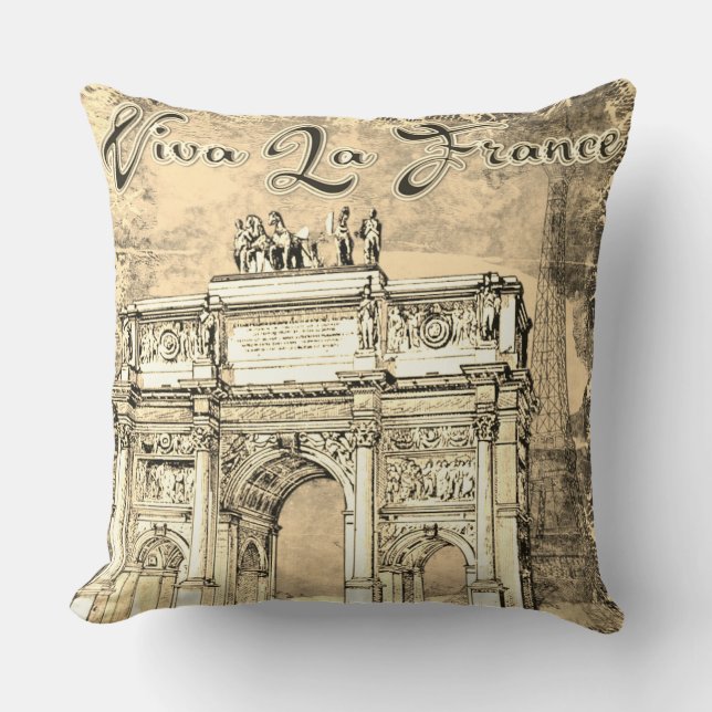 Viva La France Throw Pillow (Front)