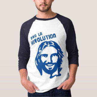 Viva La Revolution- Blue Sleeve/ Lettering T-Shirt
