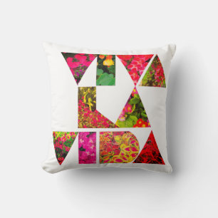 VIVA LA VIDA White and Floral Letters Cushion