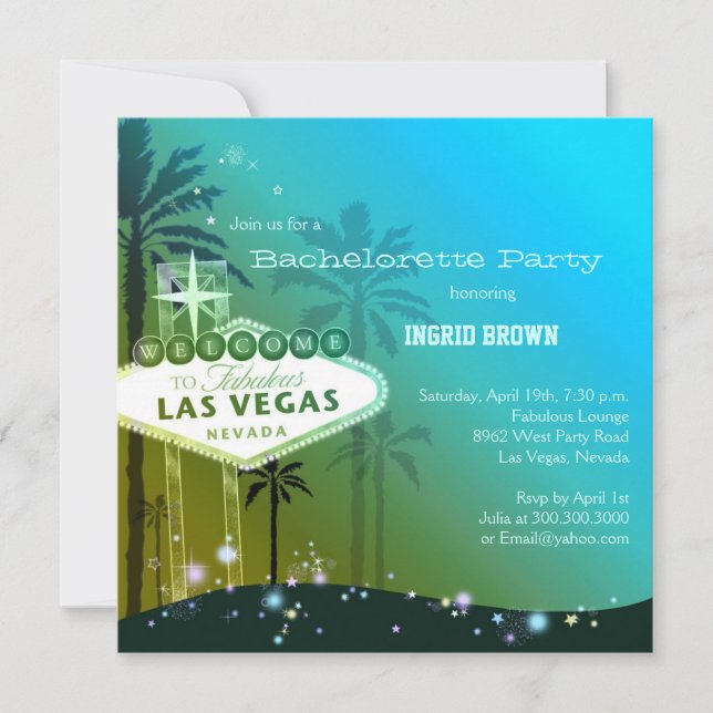 Viva Las Vegas Bachelorette Party Invitation (Front)